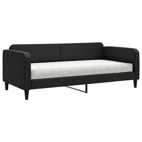 vidaXL Bett, Tagesbett mit Matratze Schwarz 90x190 cm Stoff günstig online kaufen
