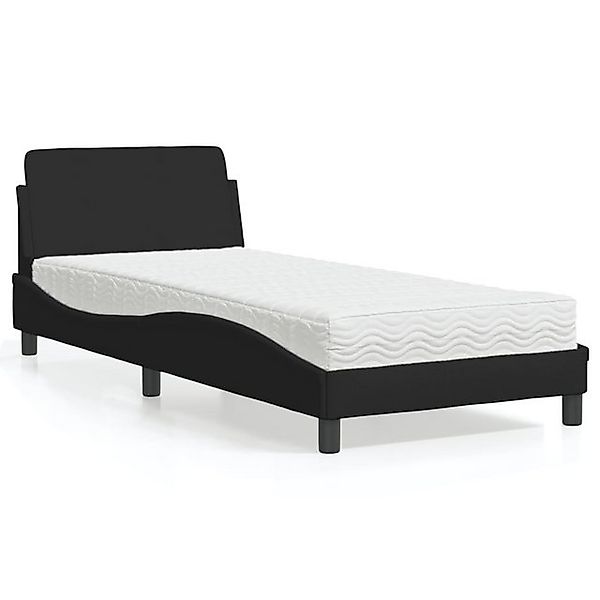 vidaXL Bett Bett mit Matratze "Dover" Schwarz 80x200 cm Stoff günstig online kaufen