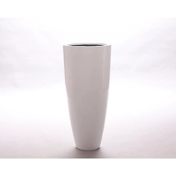 Elegant Einrichten Pflanzkübel Fiberglas Rund-Konisch D38xH80cm Hochglanz-W günstig online kaufen