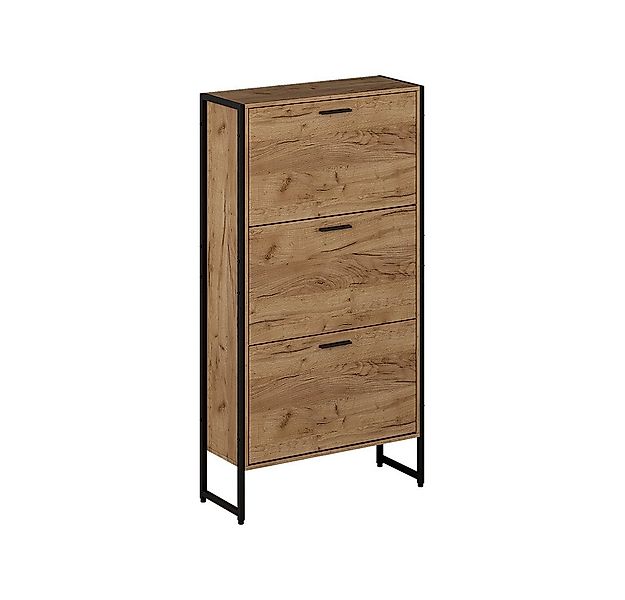 Vicco Schuhkipper Folda, Goldkraft Eiche/Schwarz/Schwarz, 63 x 119 cm mit 3 günstig online kaufen