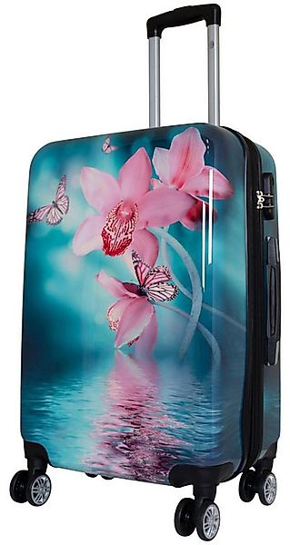 Warenhandel König Hartschalen-Trolley Orchidee, 4 Rollen, mit Motiv, Dehnfa günstig online kaufen