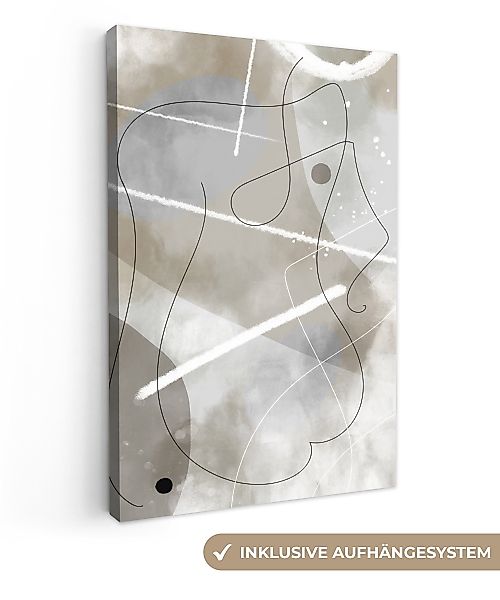 OneMillionCanvasses® Leinwandbild Linienkunst - Grau - günstig online kaufen