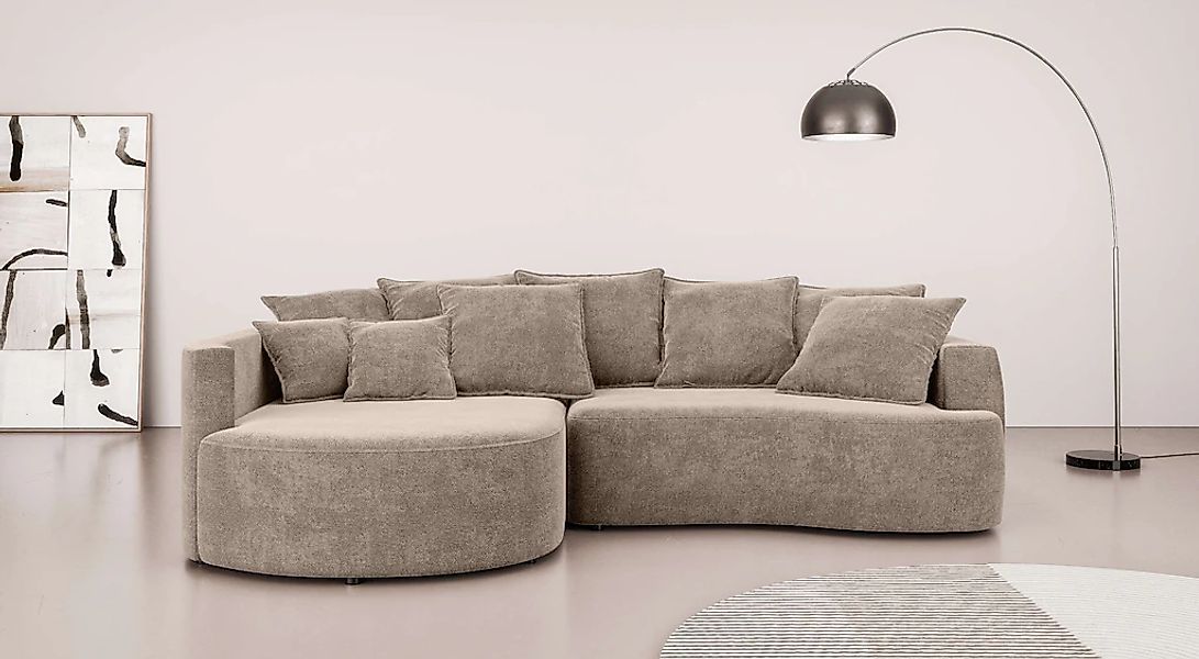 INOSIGN Ecksofa "Kahekili mit Bettfunktion und Bettkasten, B/H/T 255/90/181 günstig online kaufen