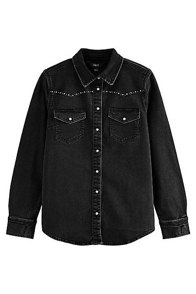 Next Jeanshemd Enge Jeansbluse im Westernstil 100 % Baumwolle (1-tlg) günstig online kaufen