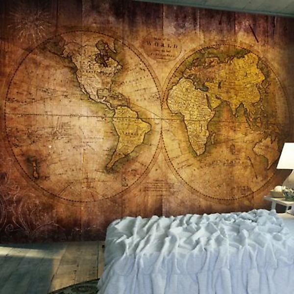 artgeist Fototapete World on old map mehrfarbig Gr. 150 x 105 günstig online kaufen