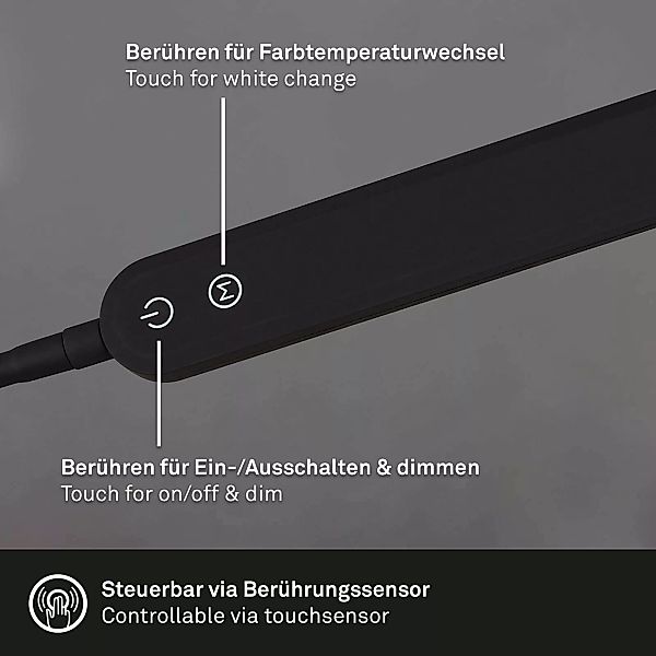 LED-Stehleuchte Servo, dimmbar, CCT, schwarz günstig online kaufen