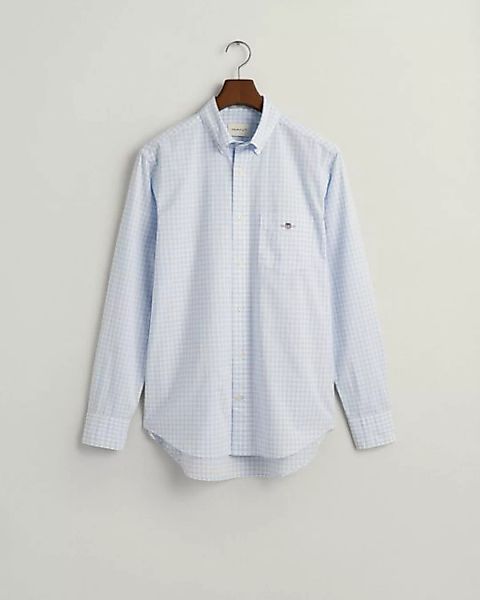 Gant Langarmhemd REG POPLIN GINGHAM SHIRT mit Logostickerei auf der Brust günstig online kaufen