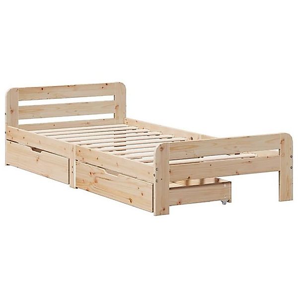 vidaXL Bett Massivholzbett ohne Matratze 75x190 cm Kiefernholz günstig online kaufen