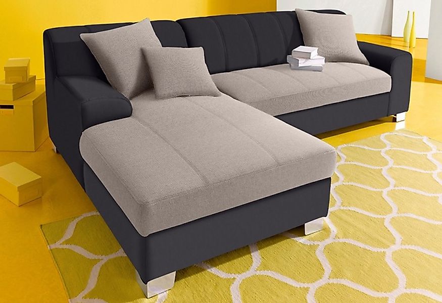 INOSIGN Ecksofa »Turah incl. Zierkissen, moderne Steppung, auch in Leder«, günstig online kaufen
