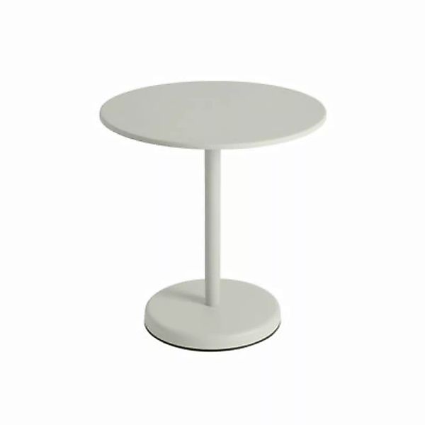 Runder Tisch Linear Café metall grau / Ø 70 cm - Stahl - Muuto - Grau günstig online kaufen