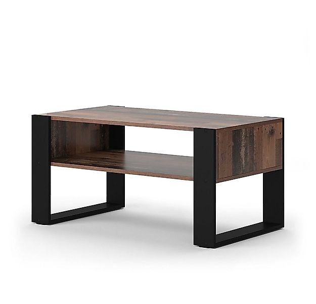 Vicco Couchtisch Olli, Antikholz/Schwarz, 92 x 52,4 cm mit Ablage (1-St) günstig online kaufen