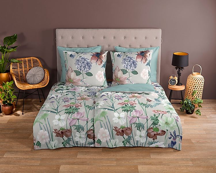 good morning Wendebettwäsche "Fina Flowers" 3 Stk. tlg. Baumwolle, 135x200, günstig online kaufen