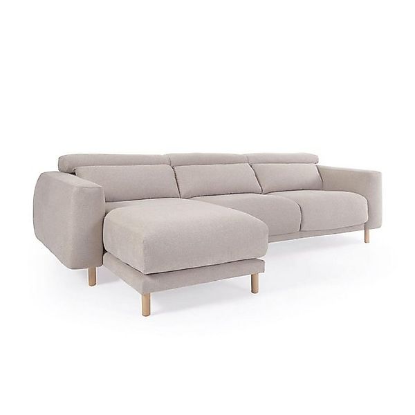 Natur24 Sofa 3-Sitzer Sofa Singa 296 x 180 x 98 cm Chaiselounge Links Beige günstig online kaufen