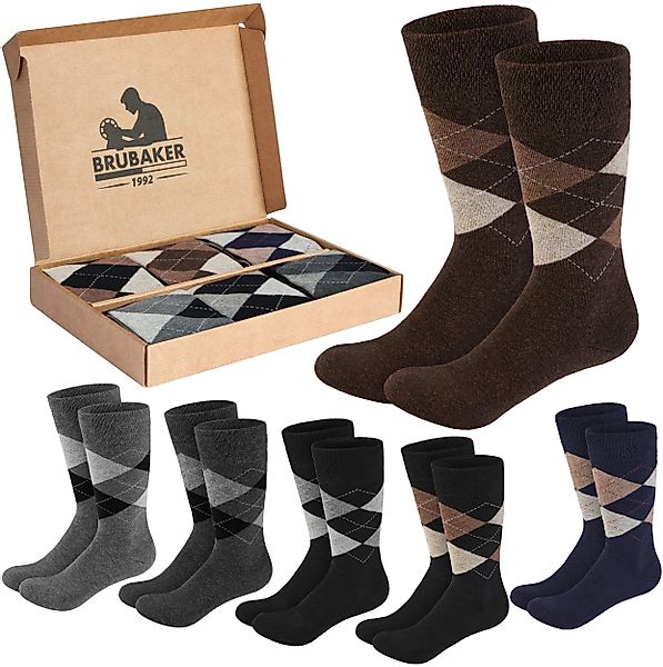 BRUBAKER Socken Herrensocken mit Rautenmuster - günstig online kaufen