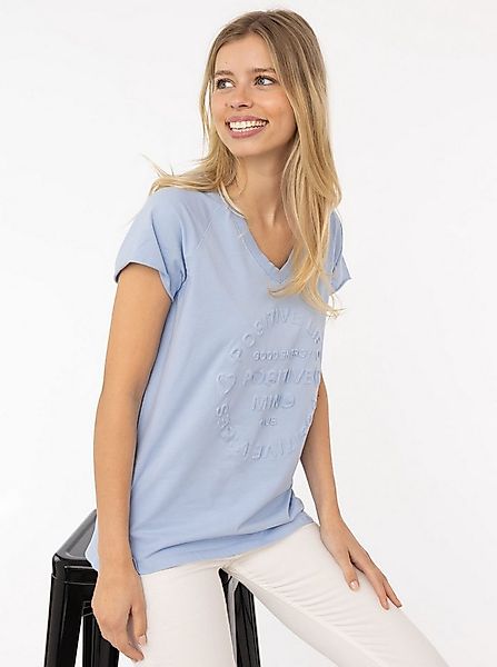 Zwillingsherz Kurzarmshirt "Positive Mind" V-Ausschnitt, Kurzarm, hinten et günstig online kaufen