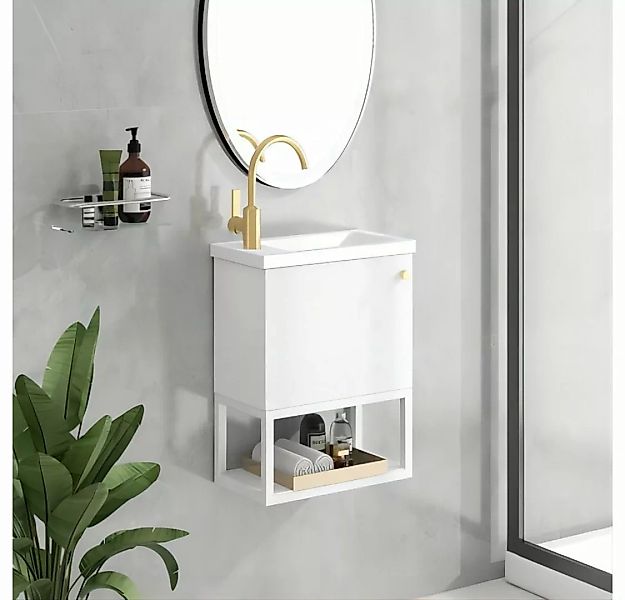 i@home Waschbeckenschrank Badmöbel Waschbecken mit Unterschrank 40 cm, Eins günstig online kaufen