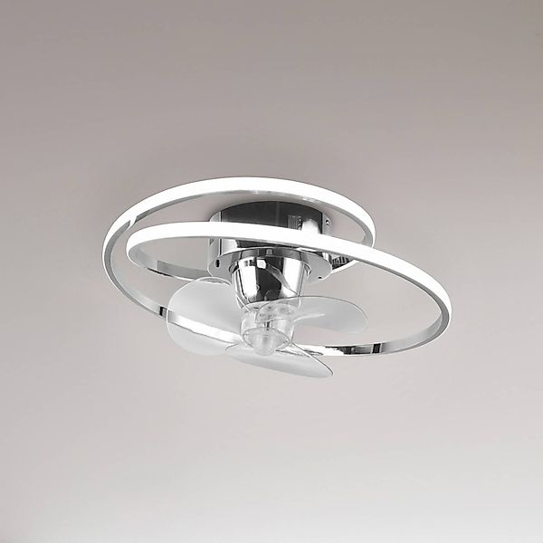 LED-Ventilator Umea, chrom, DC, leise, Ø 50 cm, CCT, Remote günstig online kaufen