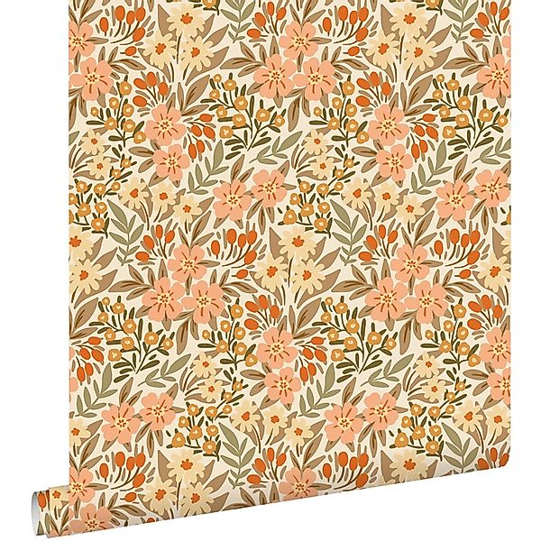 ESTAhome Tapete Blumen Terrakotta 50 X 900 Cm - 131449 günstig online kaufen
