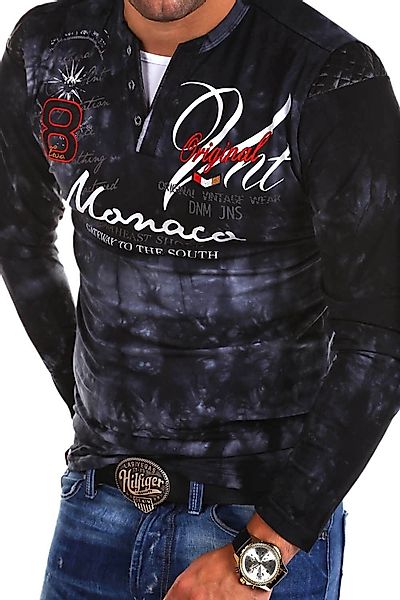 behype Langarmshirt "P-Monaco" mit Stickereien und Prints günstig online kaufen