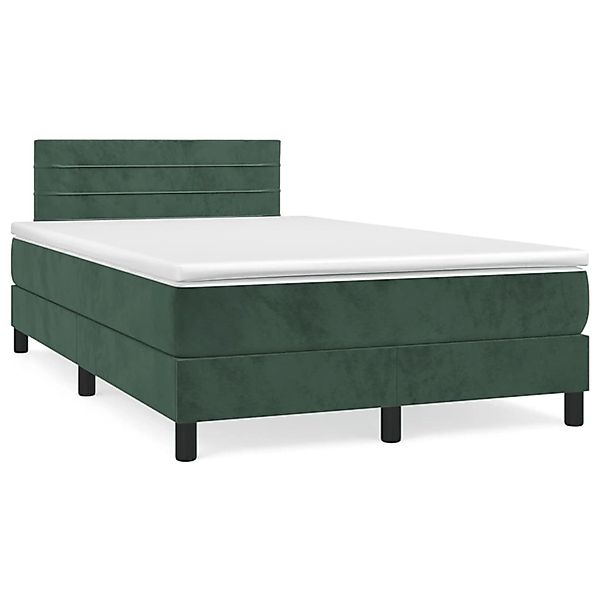 vidaXL Boxspringbett mit Matratze Dunkelgrün 120x200 cm Samt1389969 günstig online kaufen