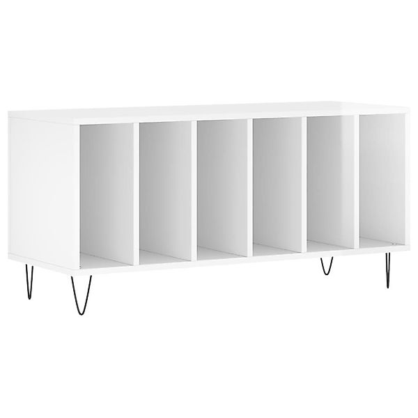 vidaXL Media-Regal Plattenschrank Hochglanz-Weiß 100x38x48 cm günstig online kaufen