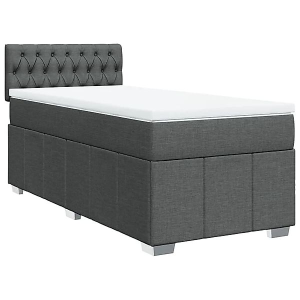 vidaXL Boxspringbett mit Matratze Dunkelgrau 80x200 cm Stoff 3289203 günstig online kaufen