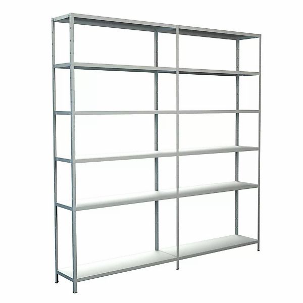 Schulte Steck-Grund-/Anbauregal 230 cm x 220 cm x 35 cm Weiß günstig online kaufen