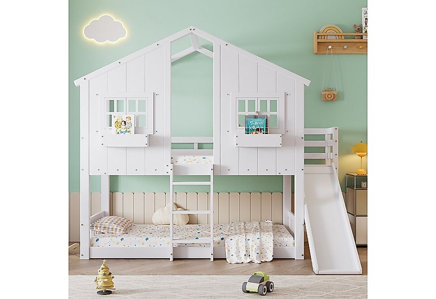 Merax Etagenbett (1-St., Hochbett Stockbett Hausbett), Kiefer Kinderbett 90 günstig online kaufen