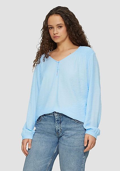 s.Oliver Langarmbluse Bluse Strukturierte Bluse aus Viskosemix mit Smok-Det günstig online kaufen