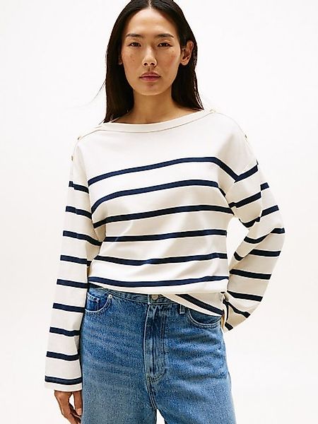 Tommy Hilfiger Langarmshirt LWK GOLD BUTTON BOAT-NK LS TEE mit goldfarbenen günstig online kaufen