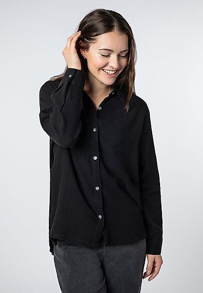SUBLEVEL Langarmbluse Overcut Musselin Bluse Oversize günstig online kaufen