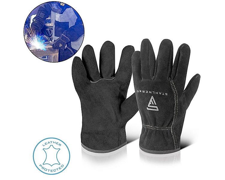 STAHLWERK Arbeitshandschuhe Schweißerhandschuhe / Hitzebeständige Handschuh günstig online kaufen