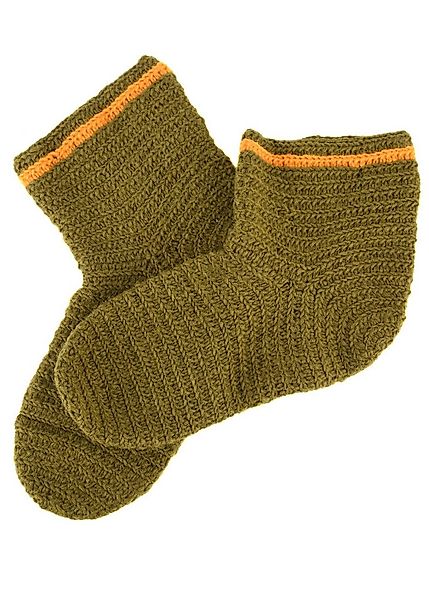 Battle Merchant Ritter-Kostüm Wollsocken, gehäkelt, grün-gelb günstig online kaufen