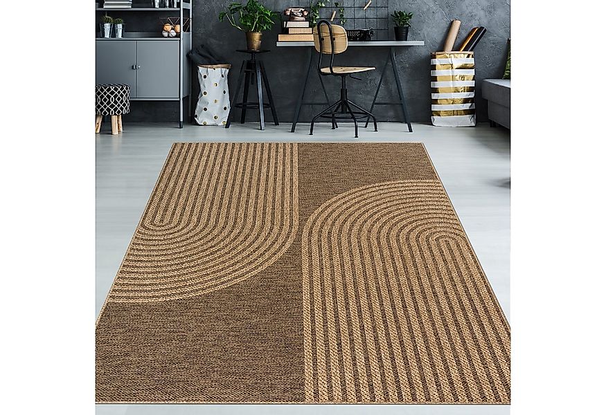 TeppichHome24 Outdoorteppich Moderner beige-brauner In- und Outdoor Teppich günstig online kaufen