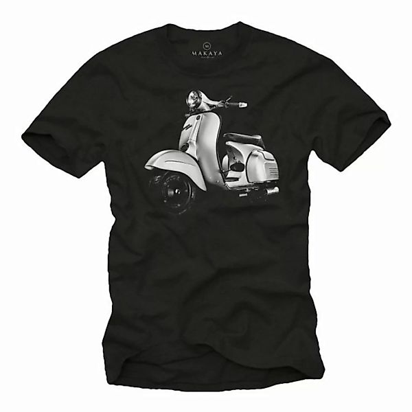 MAKAYA T-Shirt Herren Vintage Hippie Roller Motiv 60er 70er 80er Jahre Scoo günstig online kaufen
