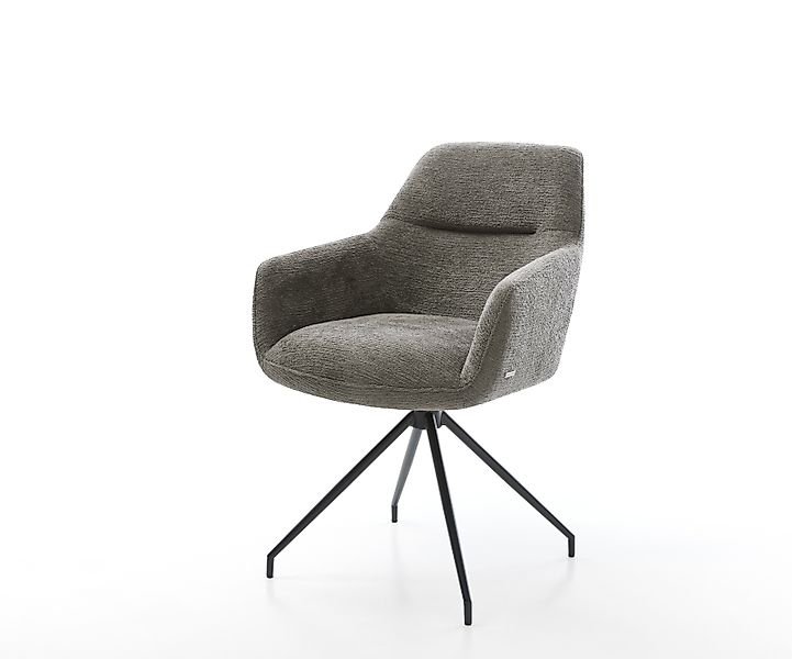 Esszimmerstuhl Pejo-Flex Bouclé Soft Schlamm Kreuzgestell konisch Schwarz T günstig online kaufen