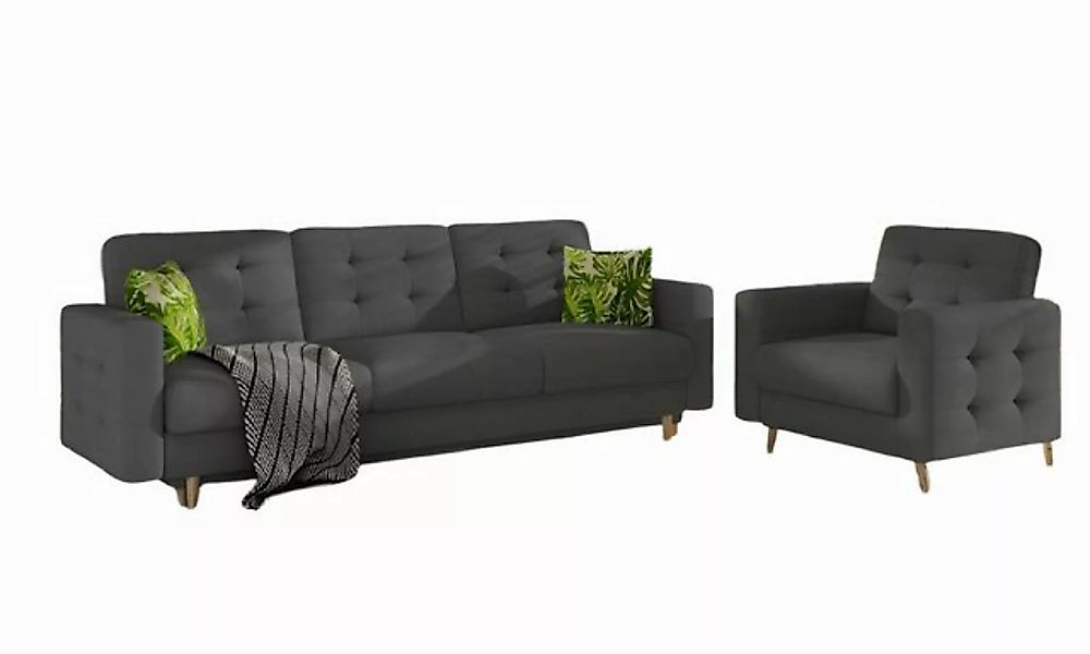 Xlmoebel Sofa Braune Chesterfield-Sofa Polster 3+1 Platz Sitzmöbel Sofaset, günstig online kaufen