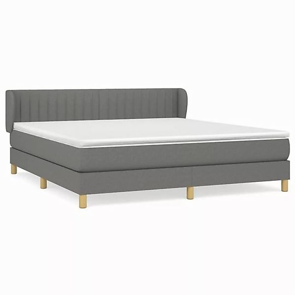 furnicato Bettgestell Boxspringbett mit Matratze Dunkelgrau 160x200 cm Stof günstig online kaufen