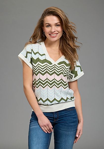 Laura Scott Strickpullover leichter Übergangspullover mit modernem Desgin u günstig online kaufen