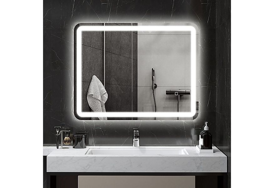HOMCOM Badspiegel mit Speicherfunktion (Badezimmerspiegel, 1-St., Wandspieg günstig online kaufen