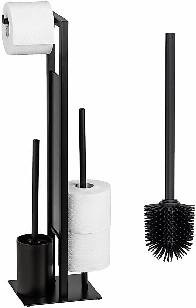 WENKO WC-Garnitur "Rivalta" Set aus Sicherheitsglas  Stahl Toilettenpapierh günstig online kaufen