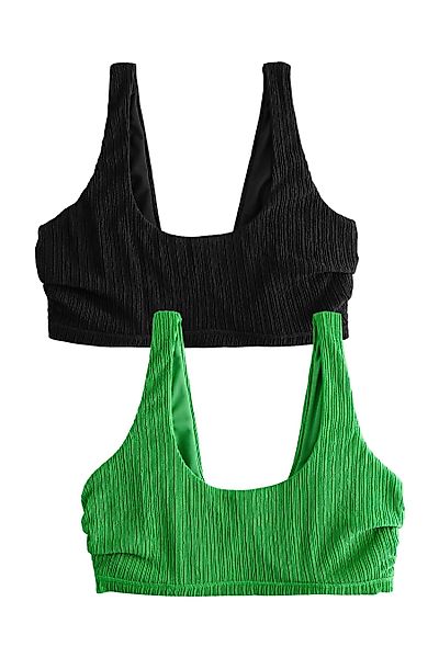 Next Bügel-Bikini-Top 2er-Pack gerippte Bikini-Kurztops, DD+ günstig online kaufen