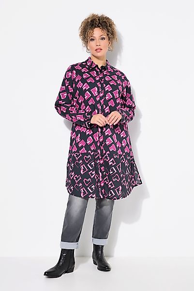 Ulla Popken Longbluse Longbluse Herzen A-Linie günstig online kaufen