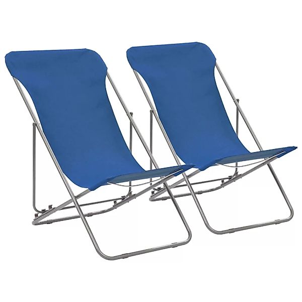 Klappbare Strandstühle 2 Stk. Stahl Und Oxford-gewebe Blau günstig online kaufen