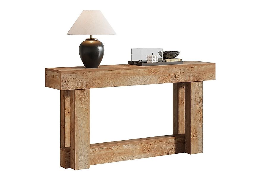 Tribesigns Konsolentisch 160 cm Holz Konsolentisch, 2-stöckiger schmaler la günstig online kaufen