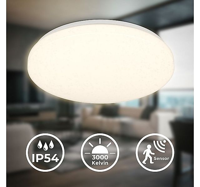 B.K.Licht LED Deckenleuchte LED Deckenlampe IP54 Bewegungsmelder weiß - BKL günstig online kaufen