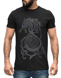 Neverless Print-Shirt Herren T-Shirt Fenriswolf Fenrir günstig online kaufen
