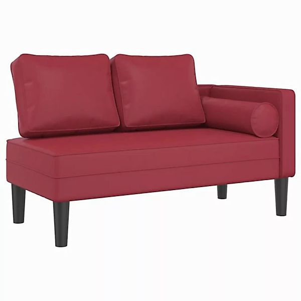 vidaXL Chaiselongue Chaiselongue mit Kissen Weinrot Kunstleder, 1 Teile günstig online kaufen