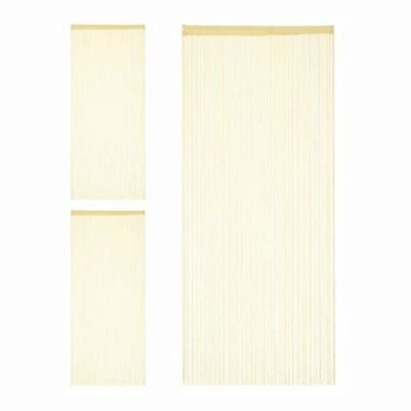 relaxdays 3 x Fadenvorhang beige 90 x 245 cm günstig online kaufen