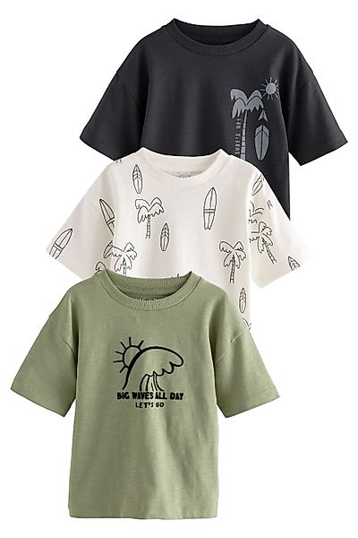 Next T-Shirt 3er-Pack Kurzarm-T-Shirts aus 100 % günstig online kaufen
